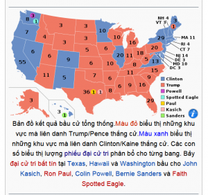 Các bang theo đảng DC và CH theo KQ bầu cử TT Mỹ 2016